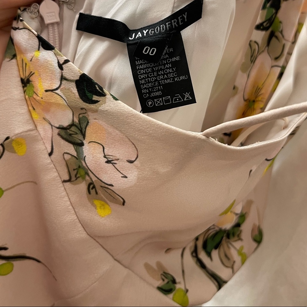 NWT Jay Godfrey Beautiful Floral Ruffled Slip Gown In Plumeria MP $395 - Picture 5 of 7